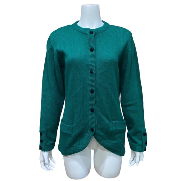 Vintage Sweaters - Vintage Green Cardigan Sweater  M